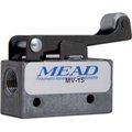 Bimba Mfg Co Bimba-Mead Air Valve, 3 Port, 2 Pos, Mechanical, 1/8" NPTF Port, Roller Leaf Actuator MV-15
